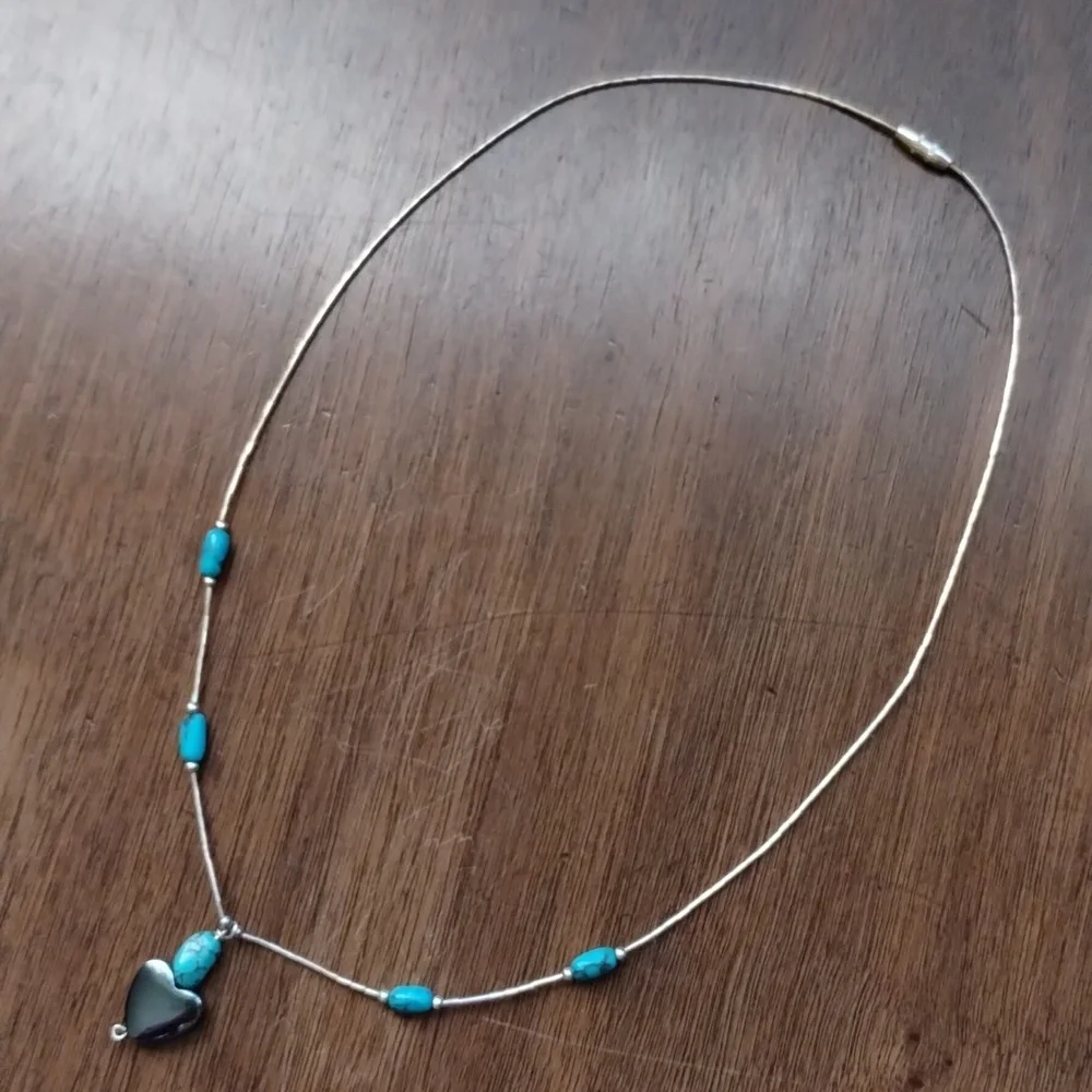 Turquoise And Hematite Necklace